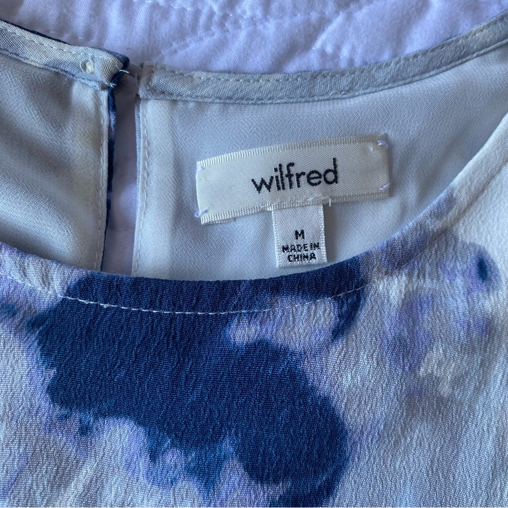 Wilfred Aritzia Short Sleeve Grey Blue White Ice Dye T-Shirt Dress - Picture 5 of 8